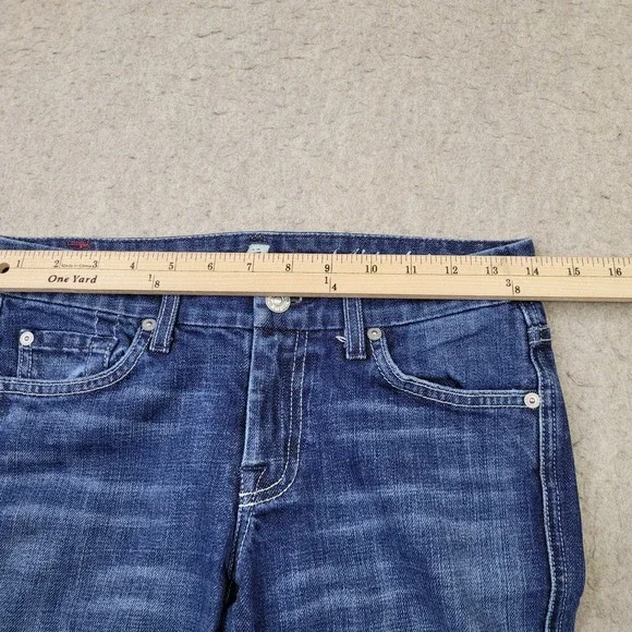 7 For All Mankind "A" Pocket Jeans Womens 26 Blue Dark Wash Bootcut Made in USA - Picture 8 of 12